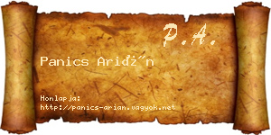 Panics Arián névjegykártya